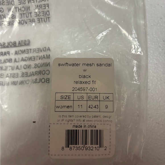 CROCS Black and Gray Slip-On Shoes - Picture 4 of 4